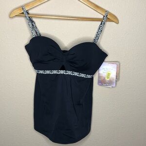 New Coco Rave Black Swim Top Women's Size M/L 34/36 C Cup